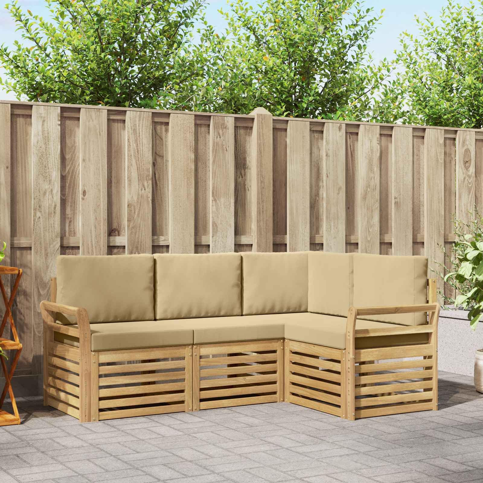 Ensembles de canapés 4 pcs Blanc et Beige 190 x 130,5 x 73 cm - XIOS