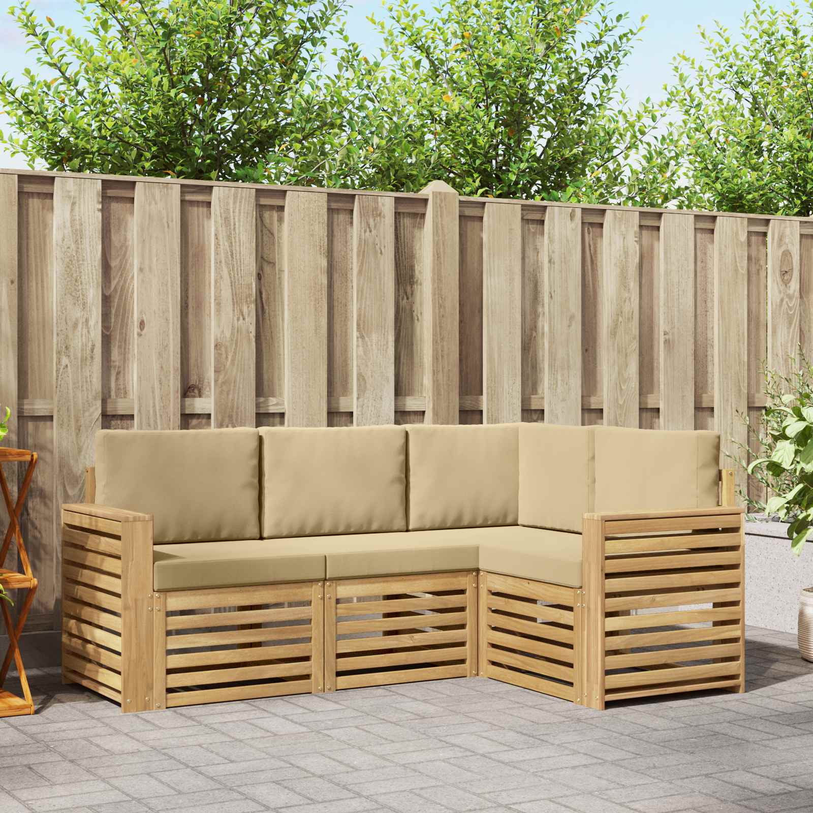 Ensembles de canapés 4 pcs Blanc et Beige 191 x 132,5 x 73 cm - XIOS