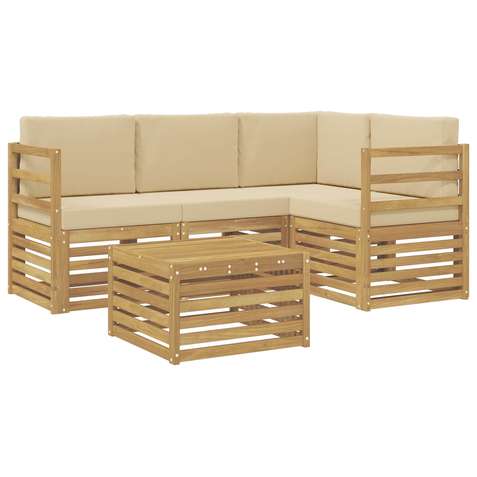 Ensemble de canapés d'extérieur 5 pcs Blanc et Beige - XIOS