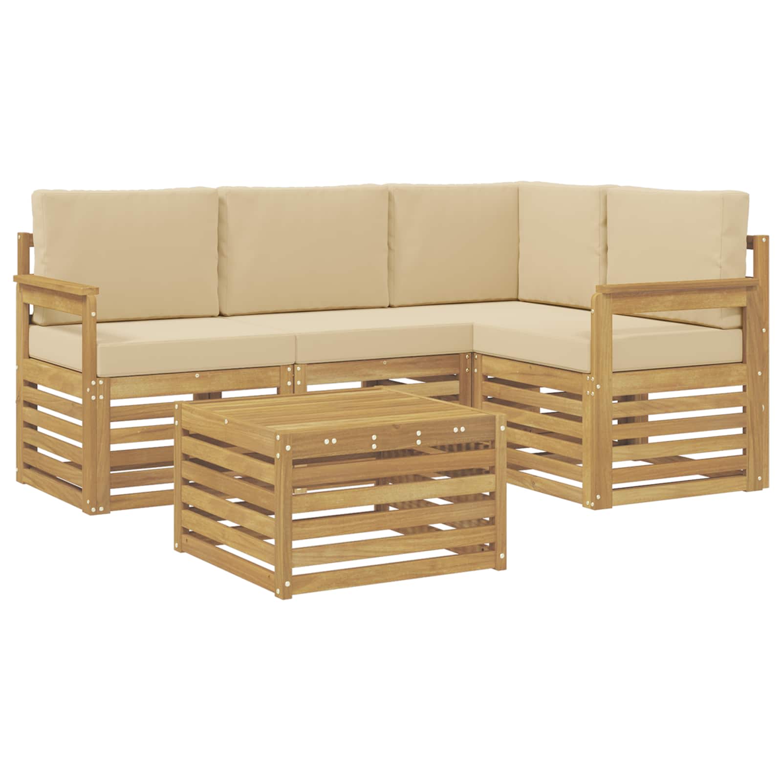Ensemble de canapés d'extérieur 5 pcs Blanc et Beige - XIOS