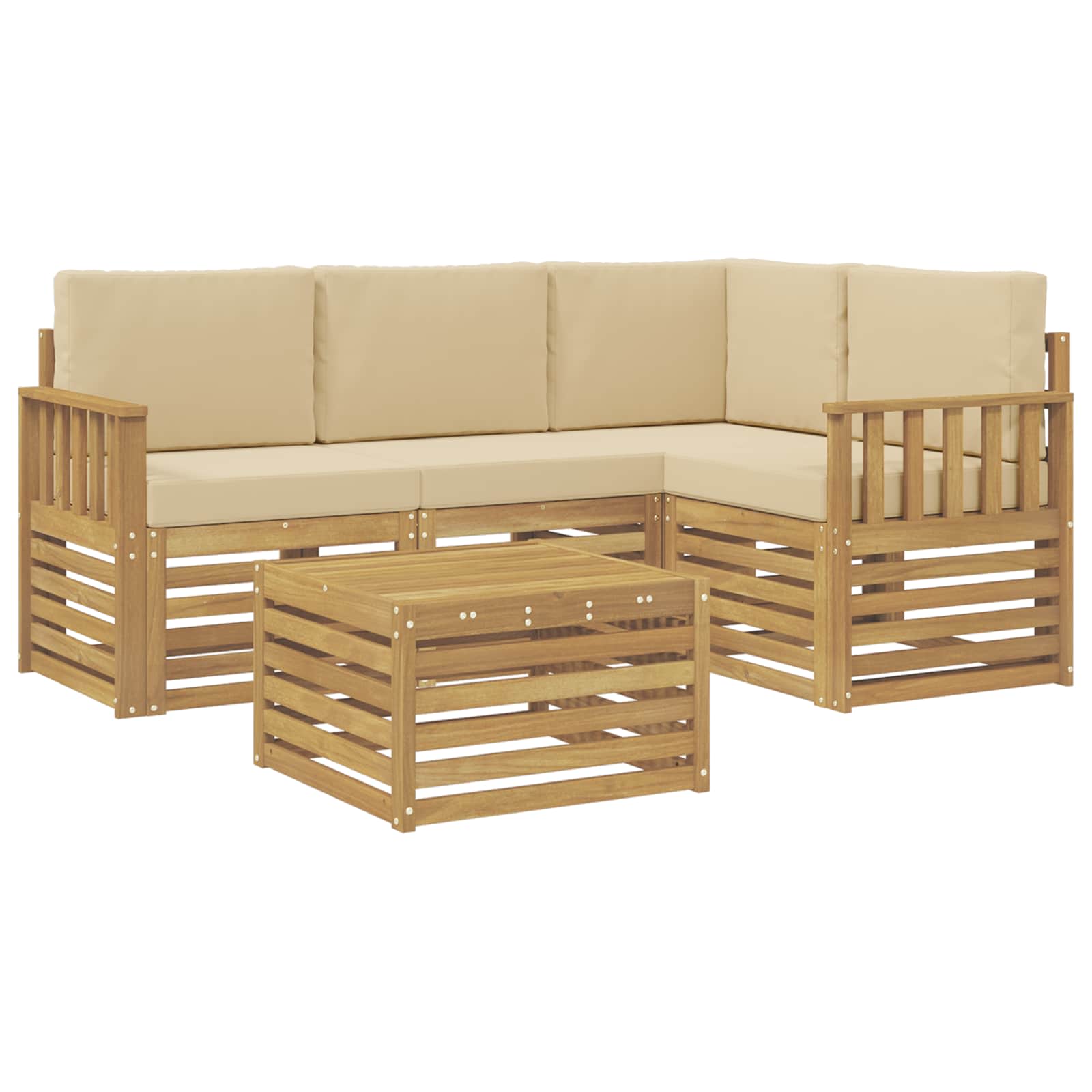 Ensemble de canapés d'extérieur 5 pcs Blanc et Beige - XIOS
