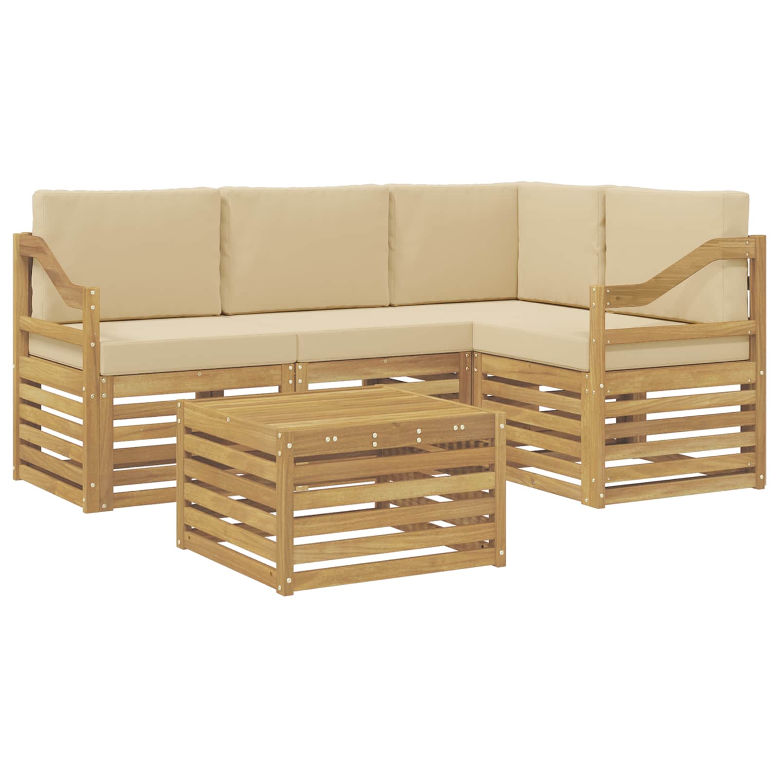 Ensemble de canapés d'extérieur 5 pcs Blanc et Beige - XIOS