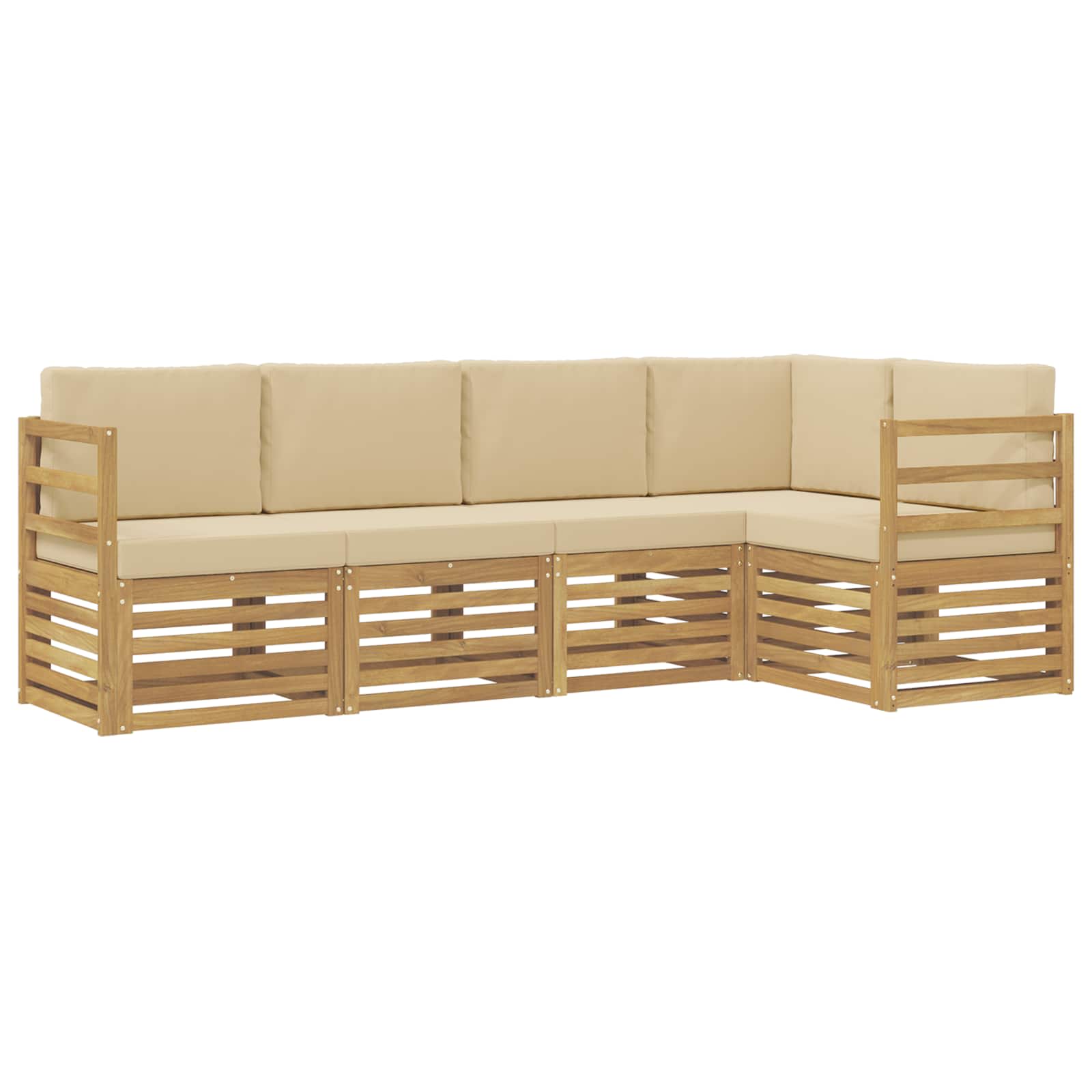 Ensemble de canapés d'extérieur 5 pcs Blanc et Beige - XIOS