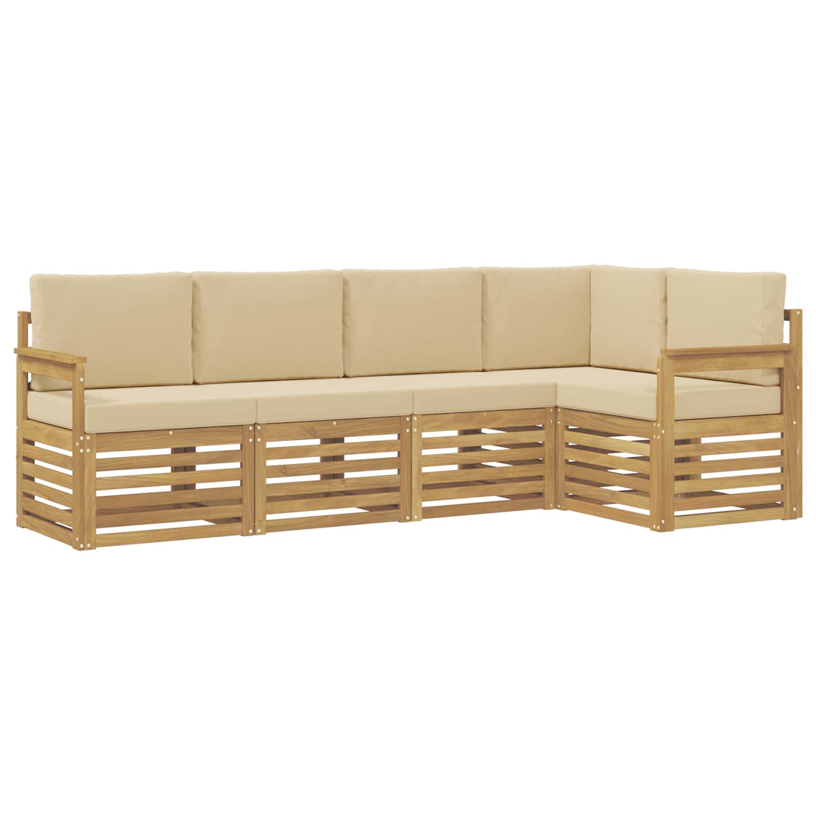 Ensemble de canapés d'extérieur 5 pcs Blanc et Beige - XIOS