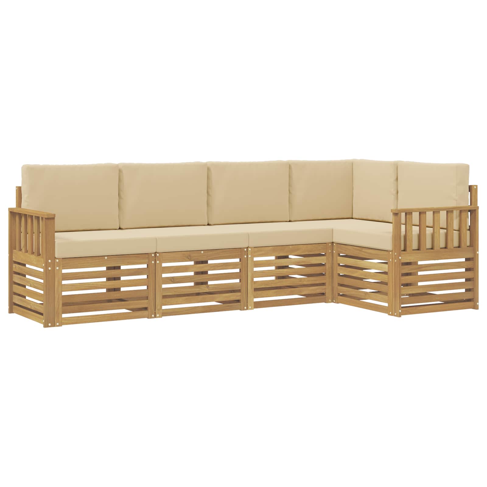 Ensemble de canapés d'extérieur 5 pcs Blanc et Beige - XIOS
