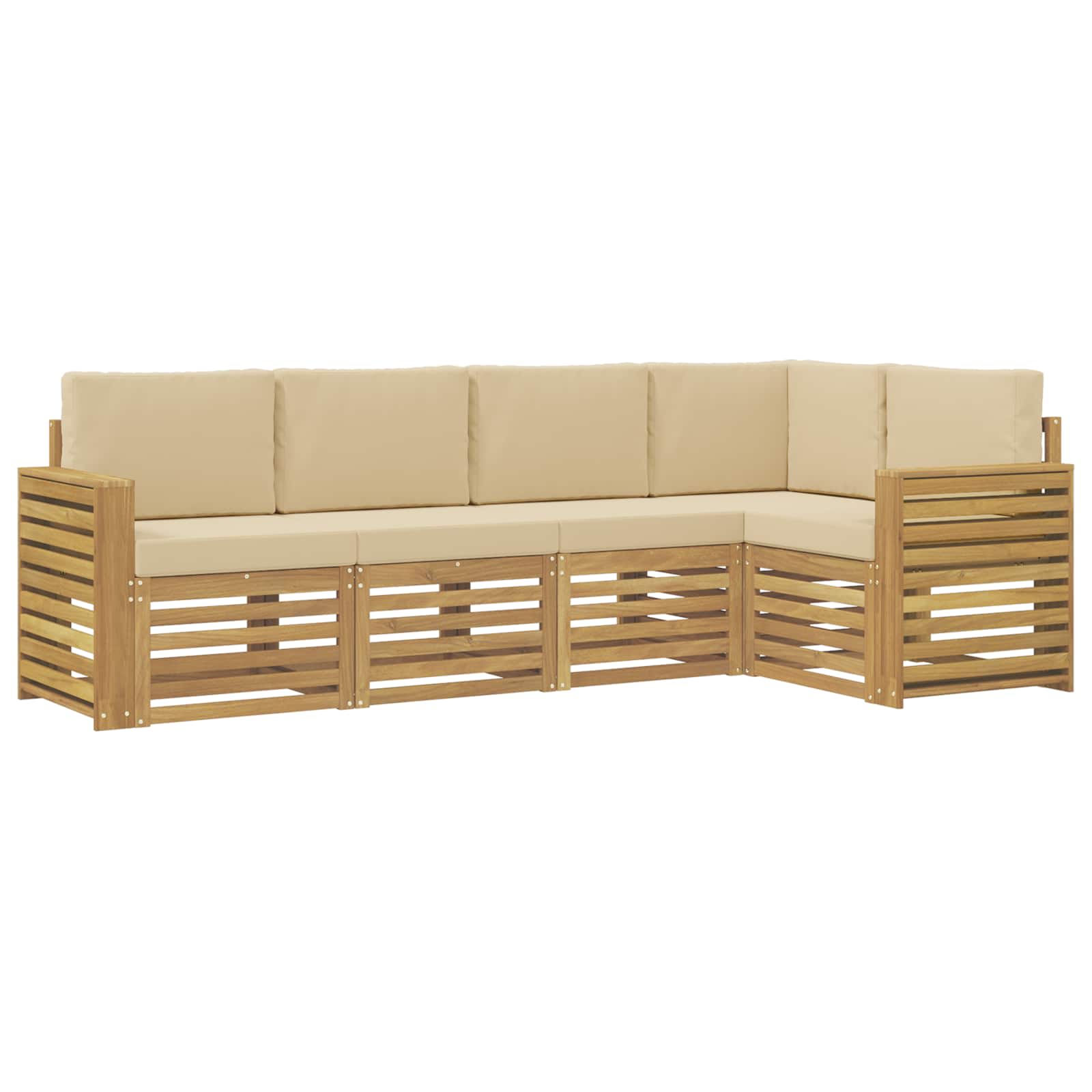 Ensemble de canapés d'extérieur 5 pcs Blanc et Beige - XIOS
