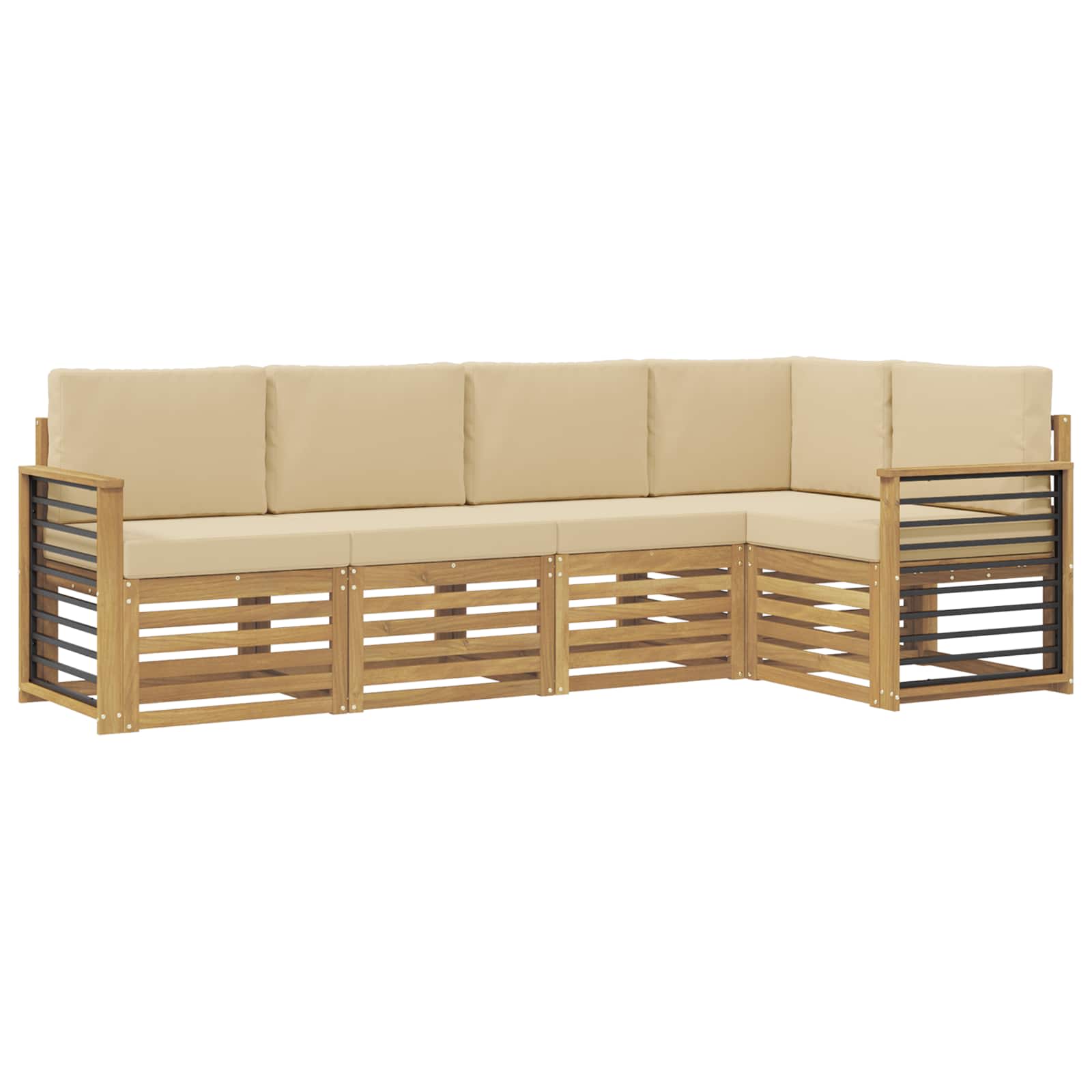 Ensemble de canapés d'extérieur 5 pcs Blanc et Beige - XIOS