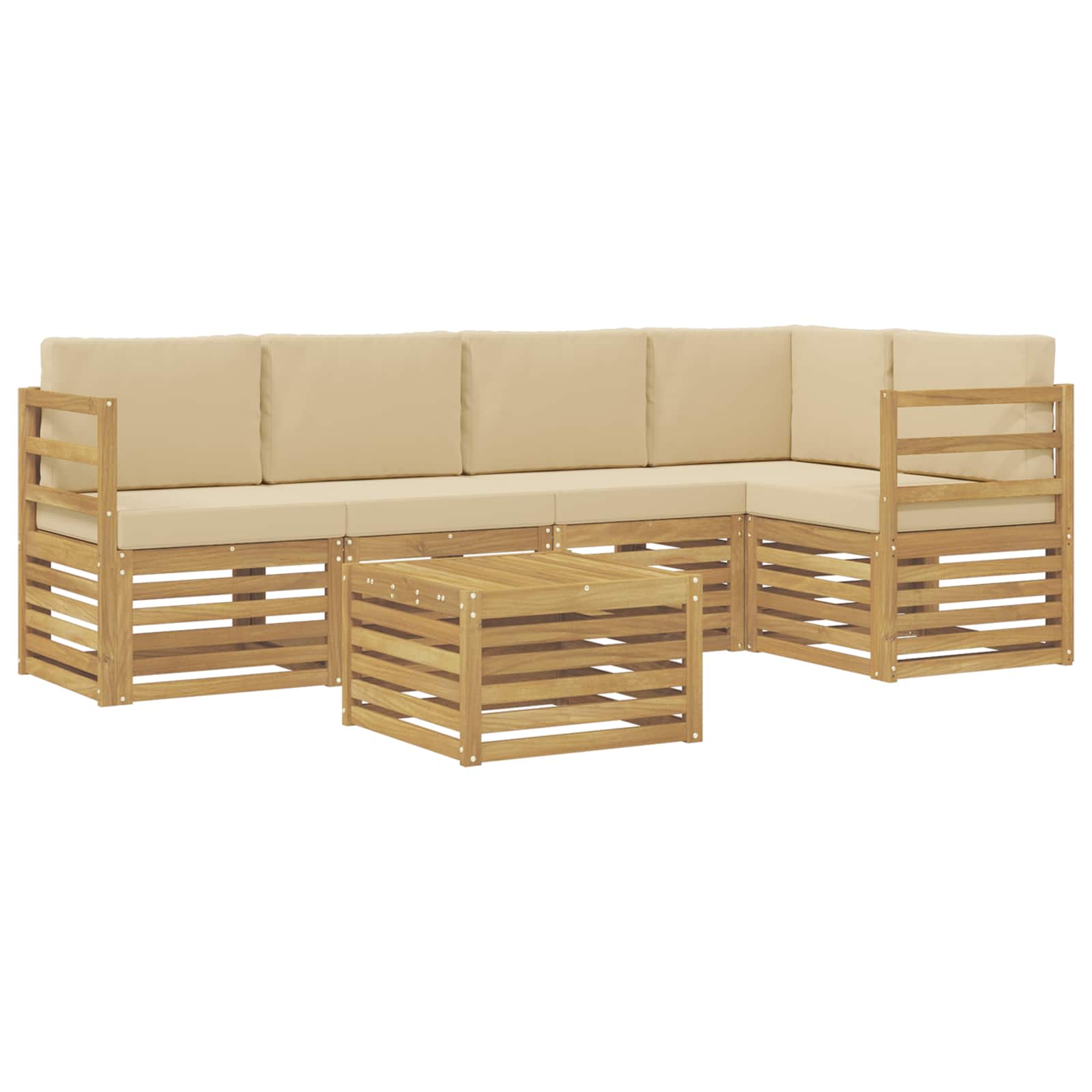 Ensemble de canapés d'extérieur 6 pcs Blanc et Beige - XIOS