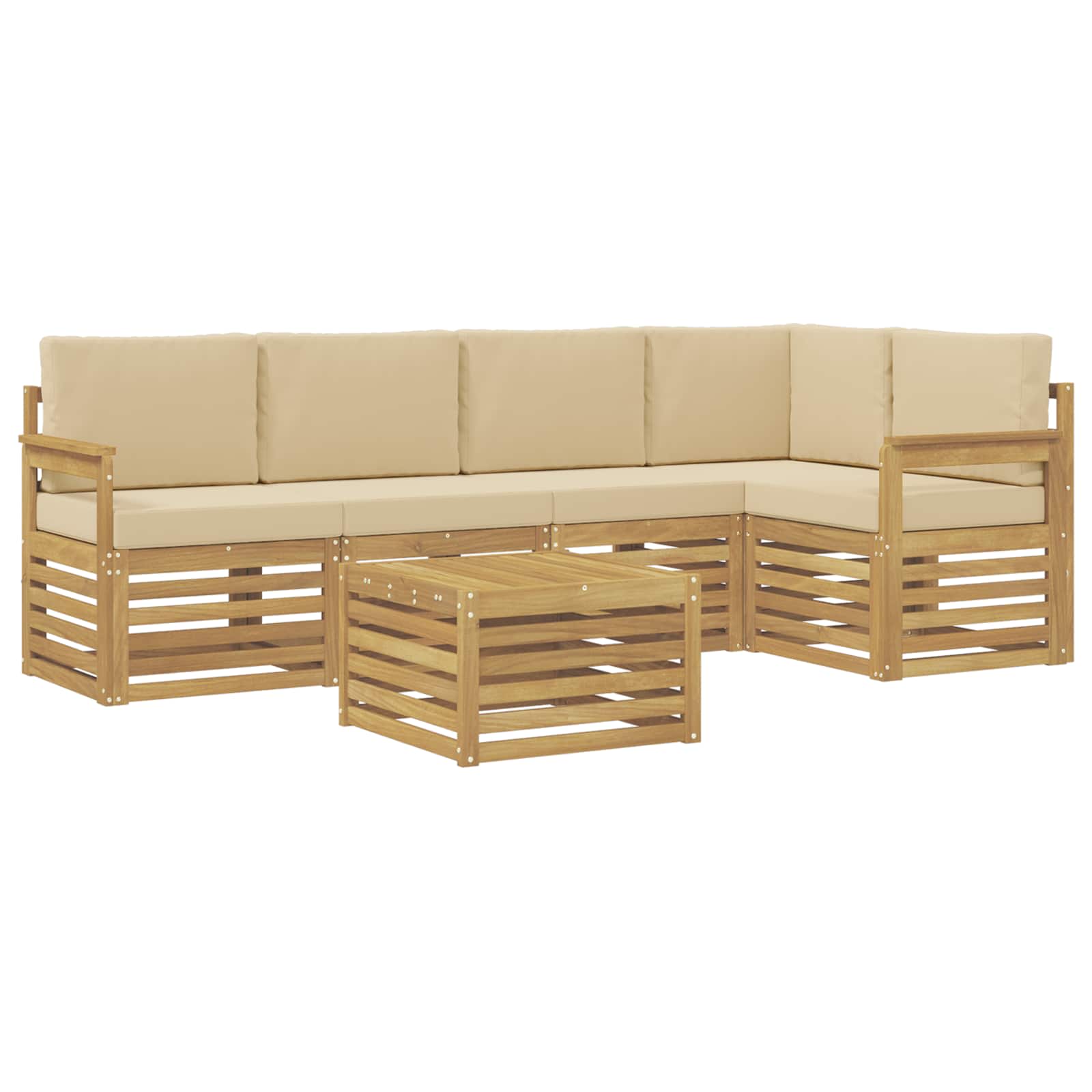 Ensemble de canapés d'extérieur 6 pcs Blanc et Beige - XIOS