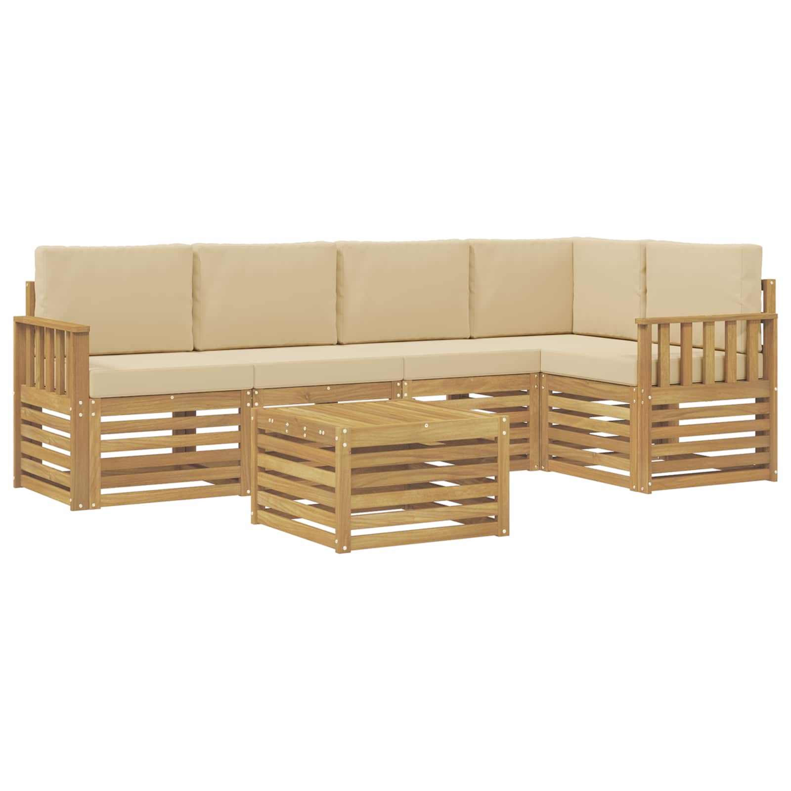 Ensemble de canapés d'extérieur 6 pcs Blanc et Beige - XIOS