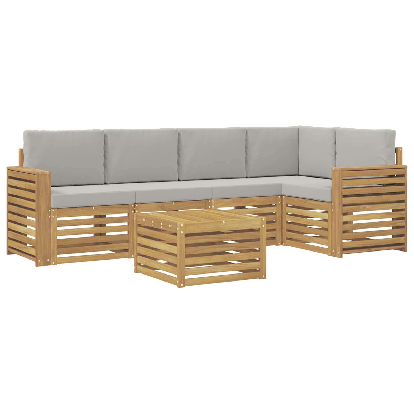 Ensemble de canapés d'extérieur 6 pcs Blanc et gris clair - XIOS