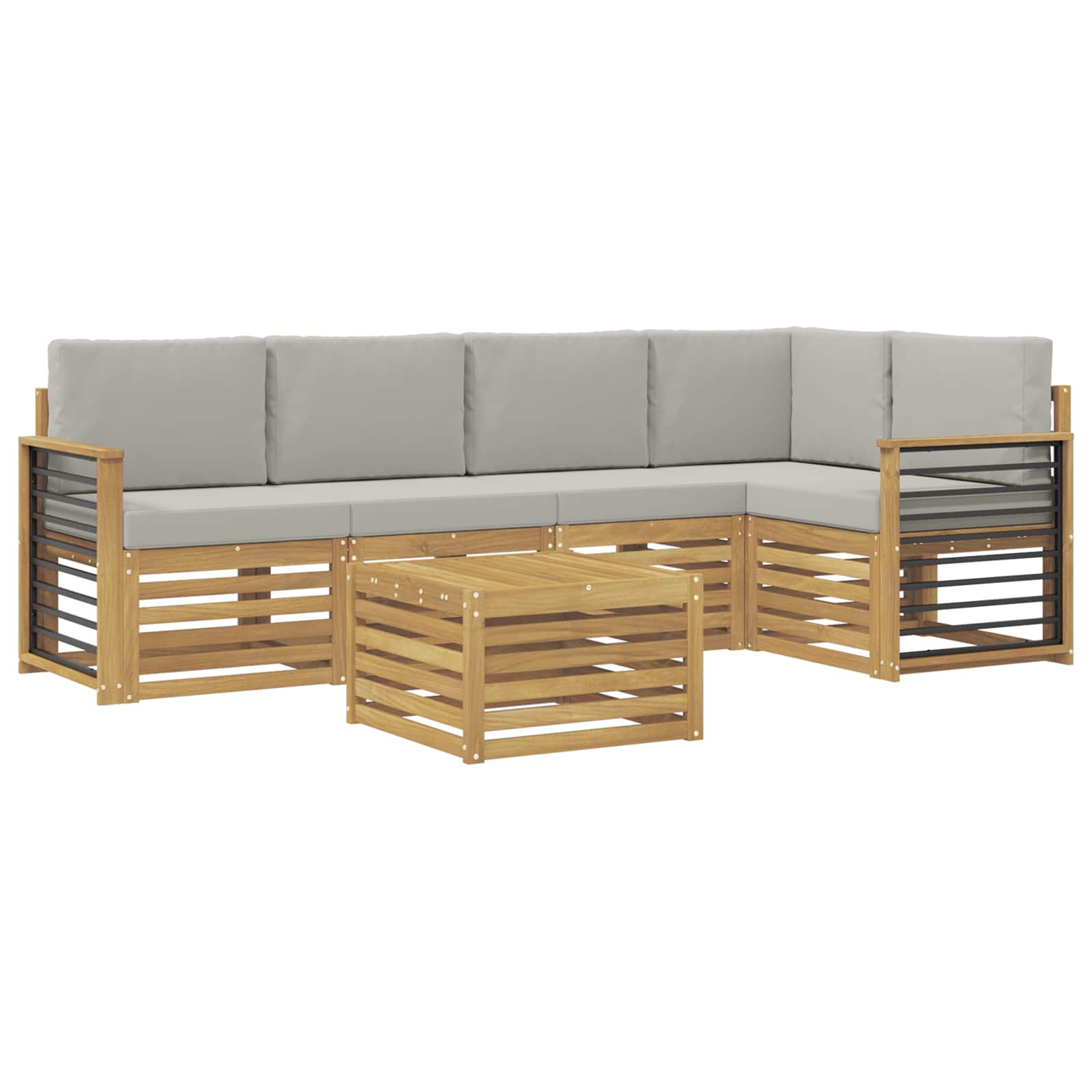 Ensemble de canapés d'extérieur 6 pcs Blanc et gris clair - XIOS