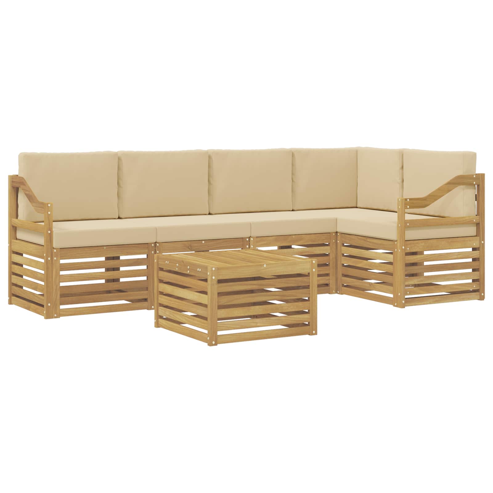 Ensemble de canapés d'extérieur 6 pcs Blanc et Beige - XIOS