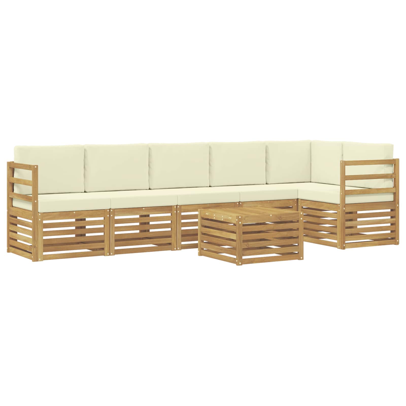 Ensemble de canapés d'extérieur 7 pcs Blanc et crème Polyester - XIOS