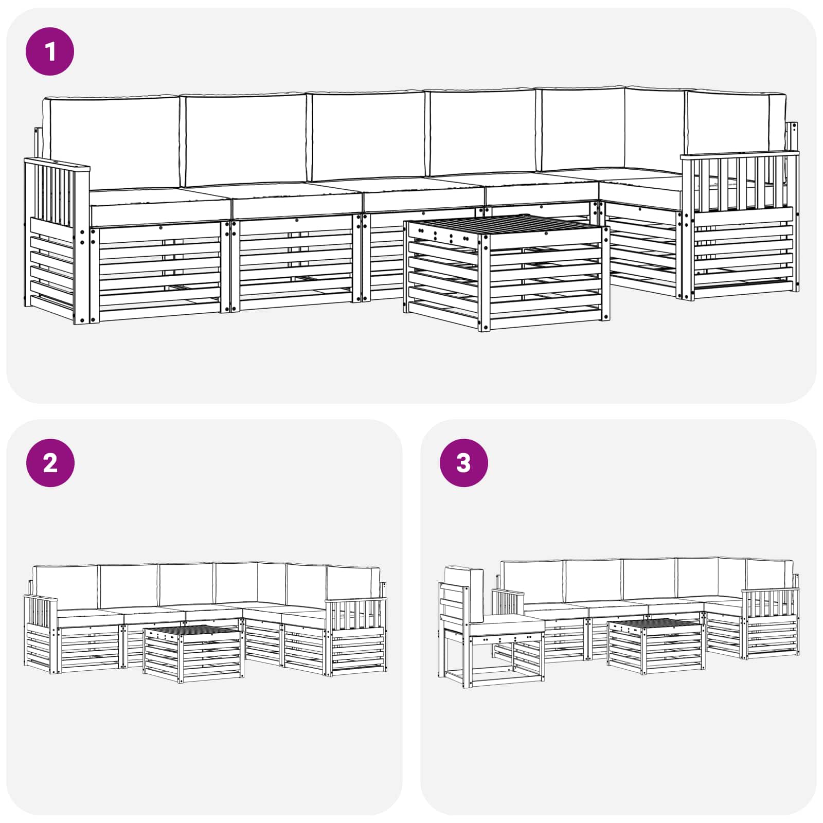 Ensemble de canapés d'extérieur 7 pcs Blanc et anthracite - XIOS