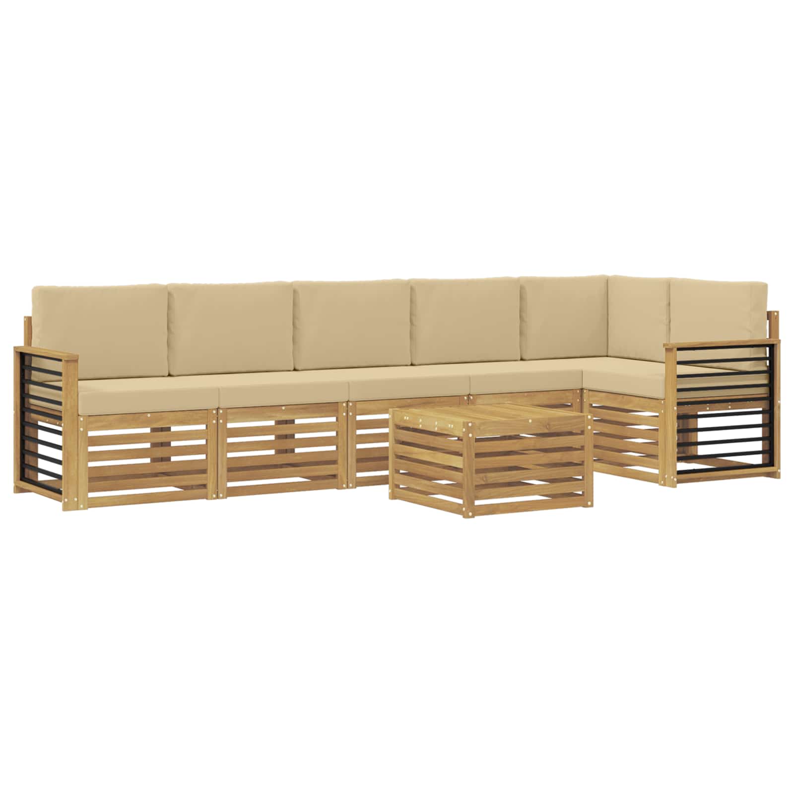 Ensemble de canapés d'extérieur 7 pcs Blanc et Beige - XIOS