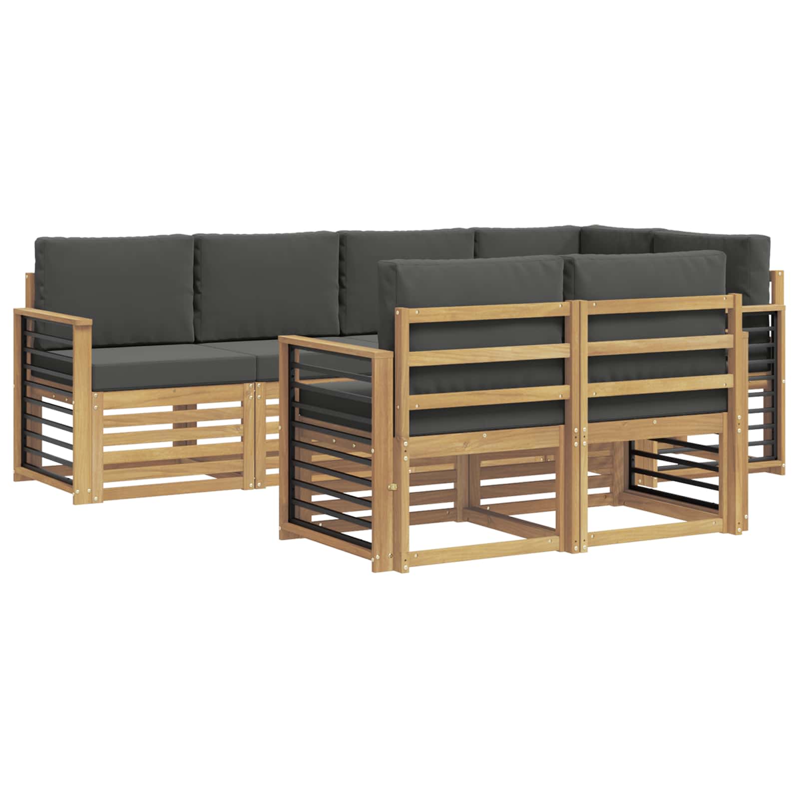 Ensemble de canapés d'extérieur 7 pcs Blanc et anthracite - XIOS