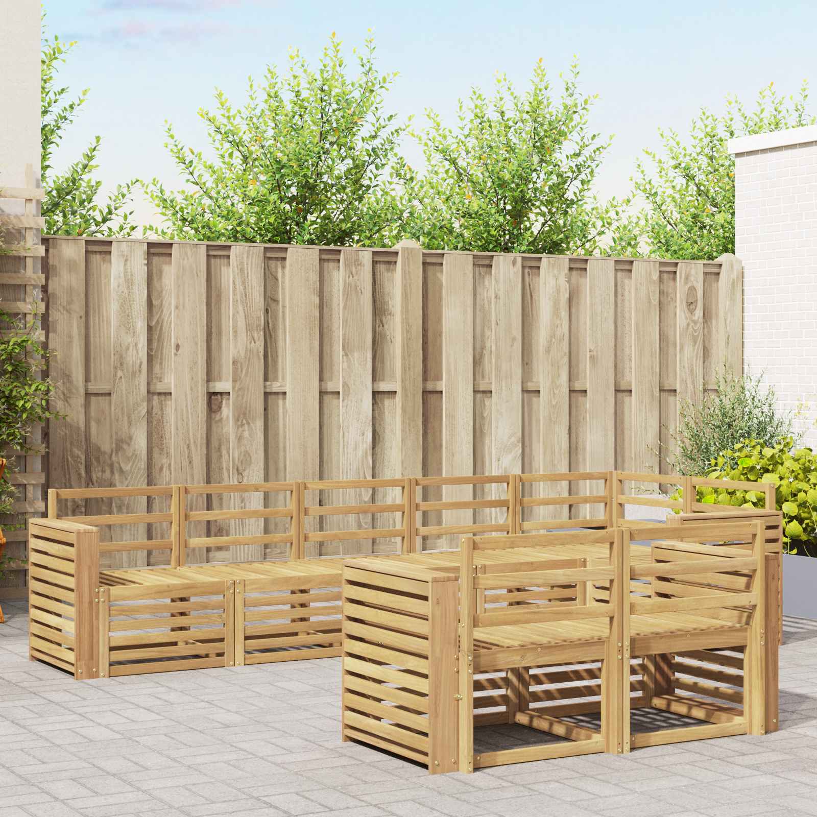 Ensemble de canapés d'extérieur 8 pcs Blanc 310 x 132,5 x 73 cm - XIOS