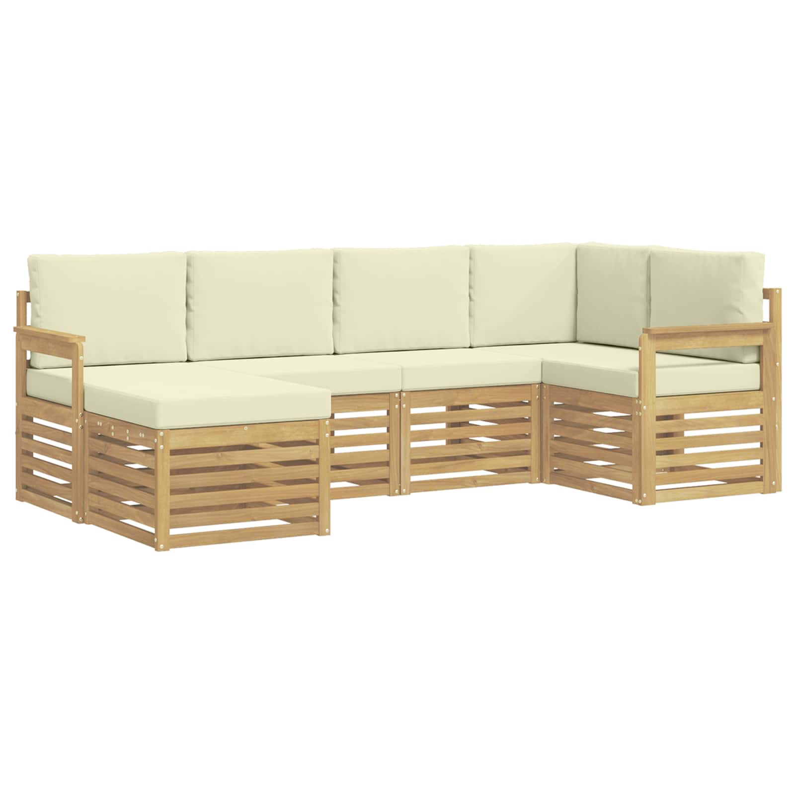 Ensemble de canapés d'extérieur 6 pcs Blanc et crème Polyester - XIOS