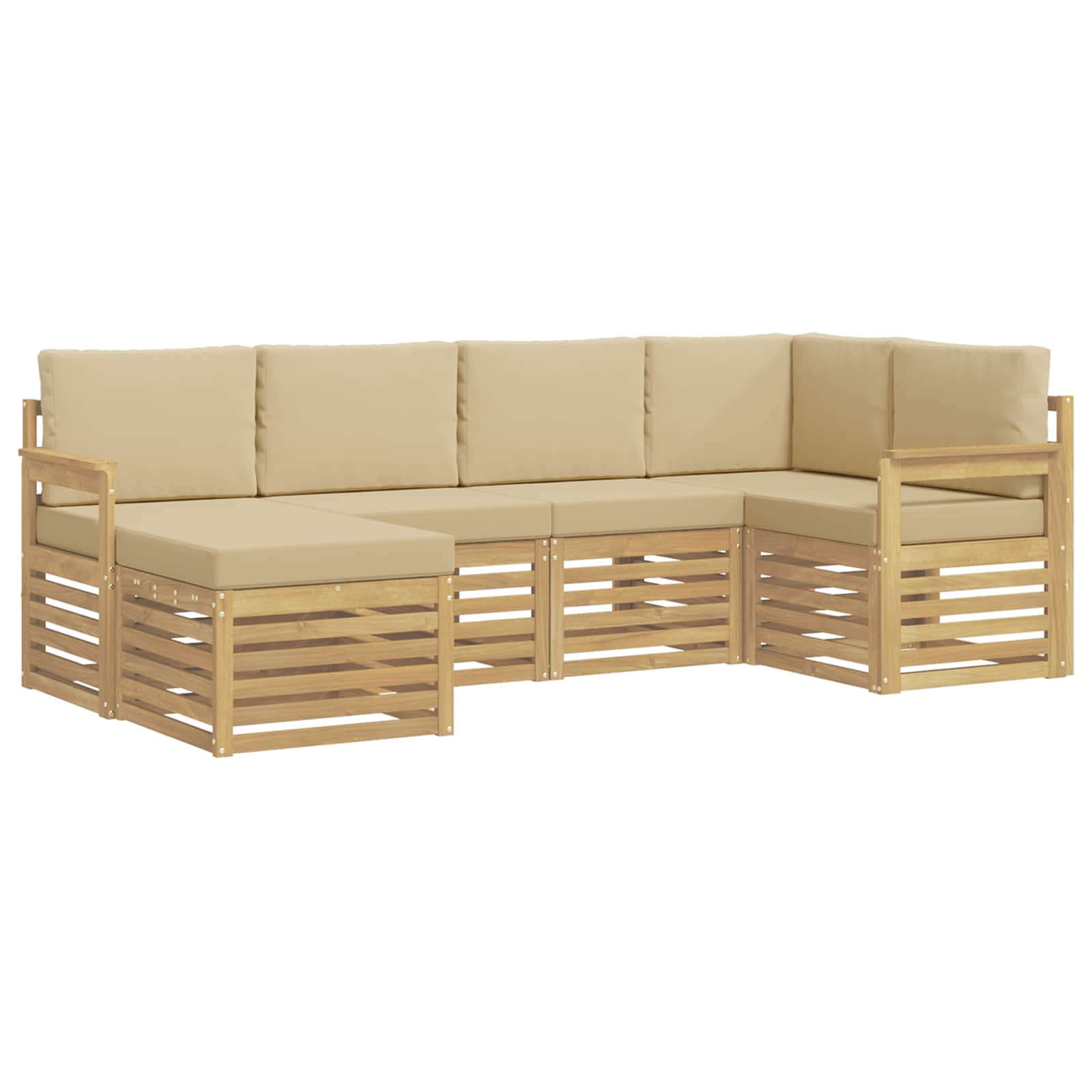Ensemble de canapés d'extérieur 6 pcs Blanc et Beige - XIOS