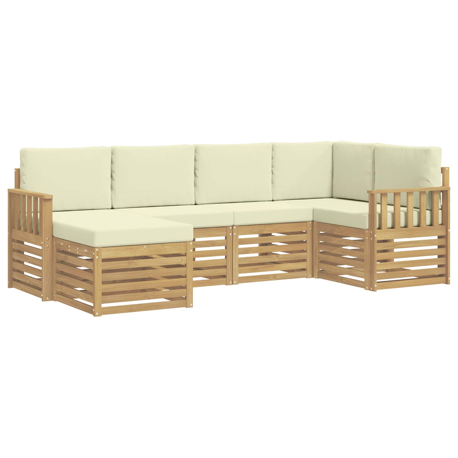 Ensemble de canapés d'extérieur 6 pcs Blanc et crème Polyester - XIOS