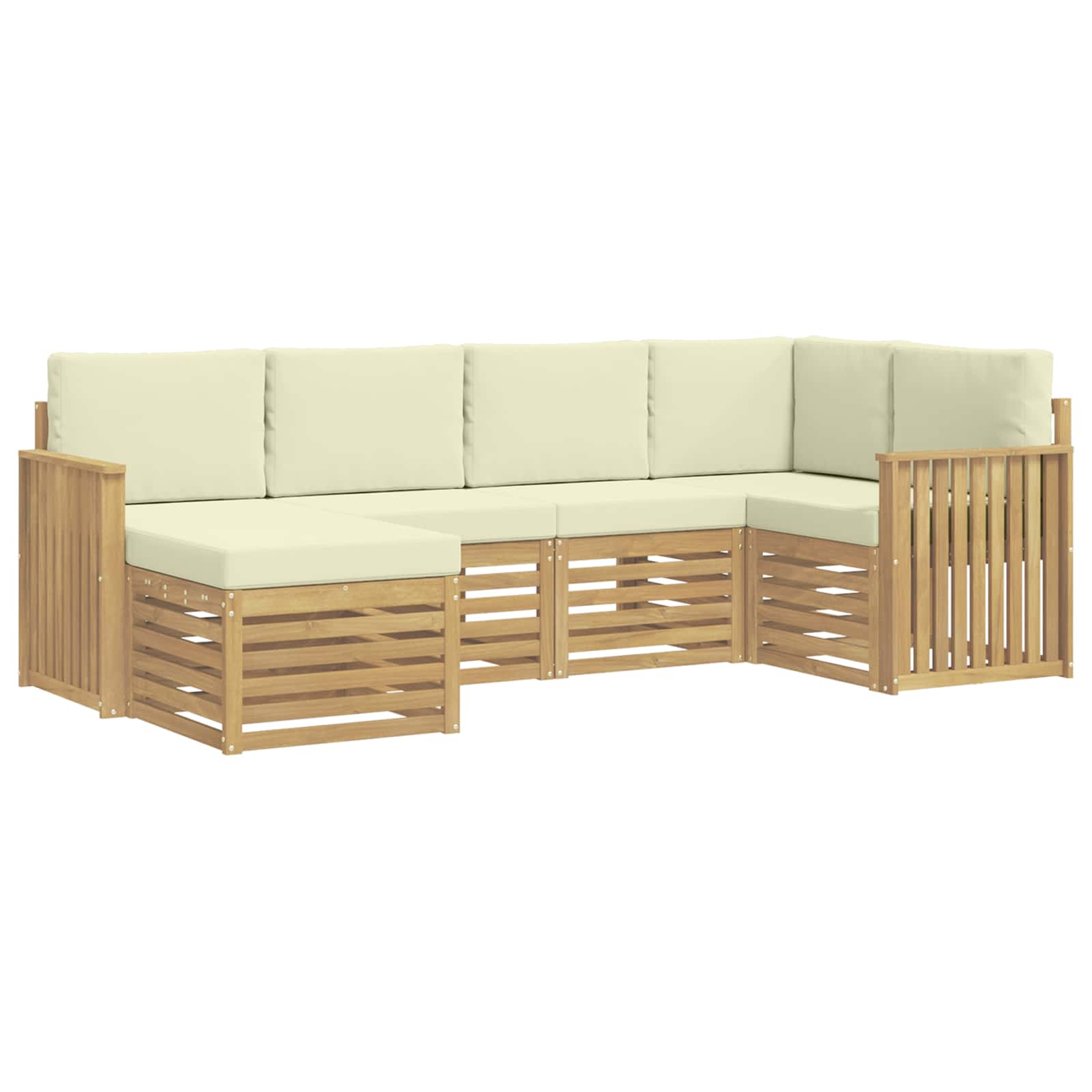 Ensemble de canapés d'extérieur 6 pcs Blanc et crème Polyester - XIOS