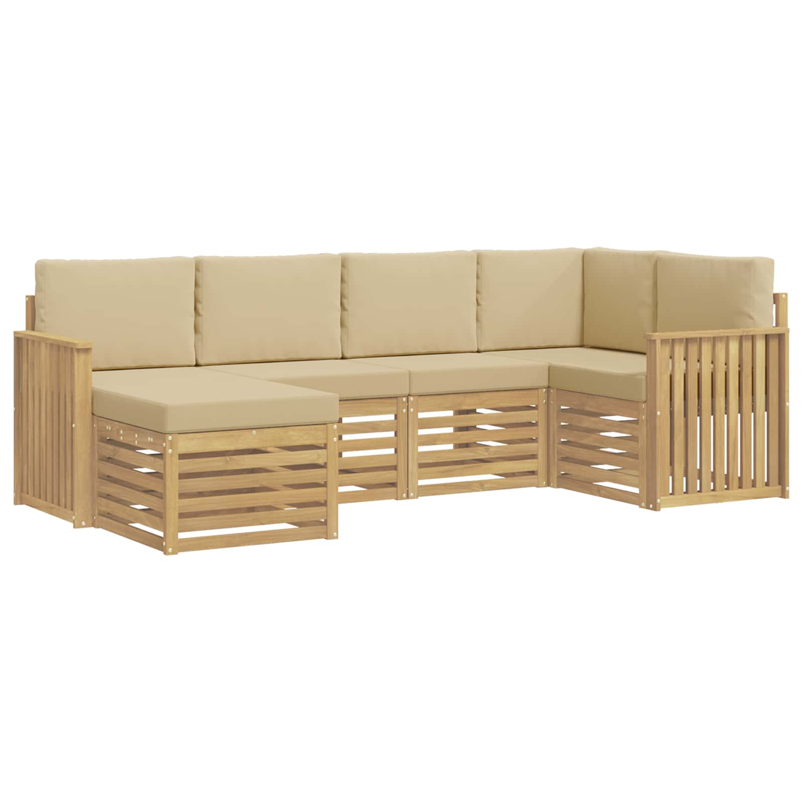 Ensemble de canapés d'extérieur 6 pcs Blanc et Beige Polyester - XIOS