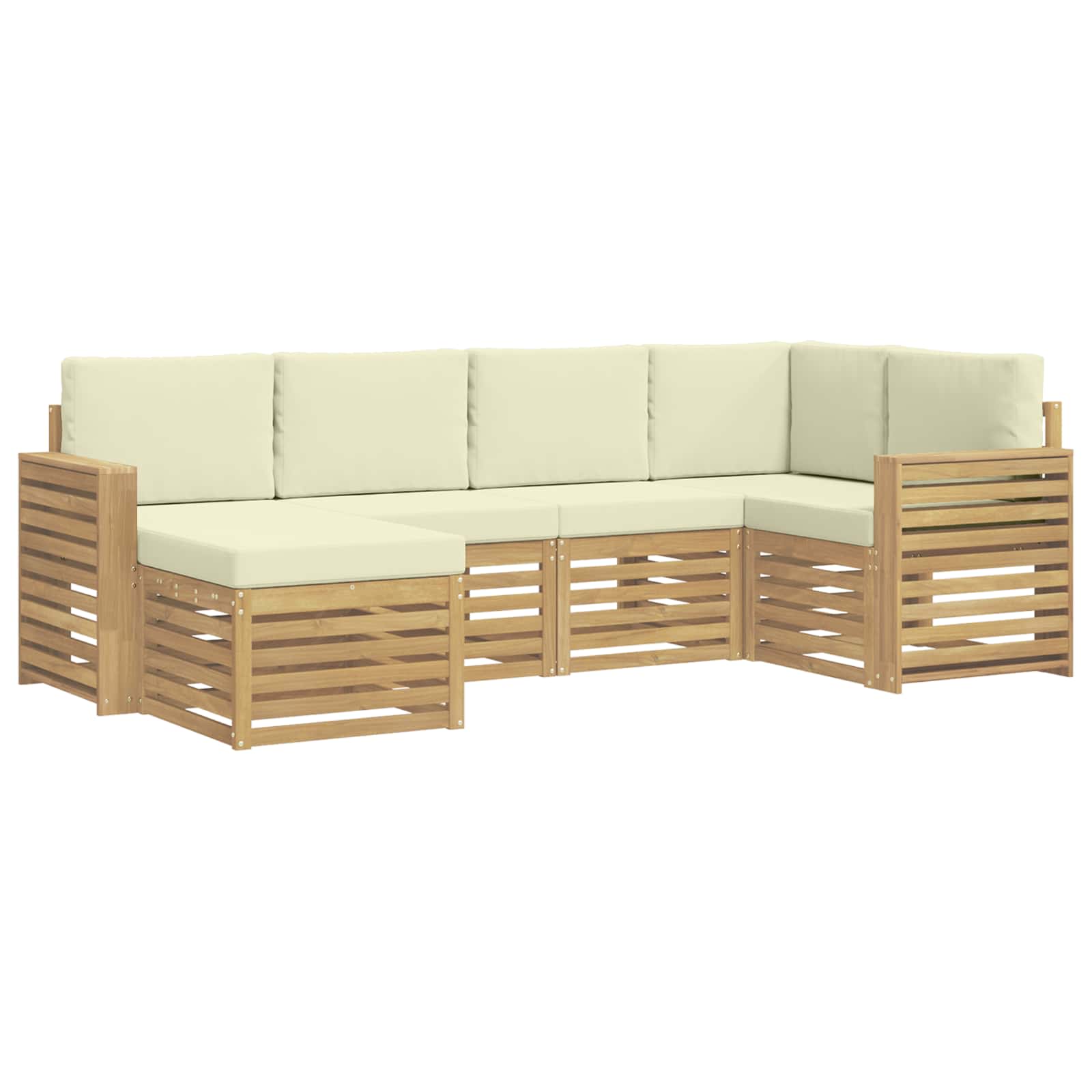 Ensemble de canapés d'extérieur 6 pcs Blanc et crème Polyester - XIOS