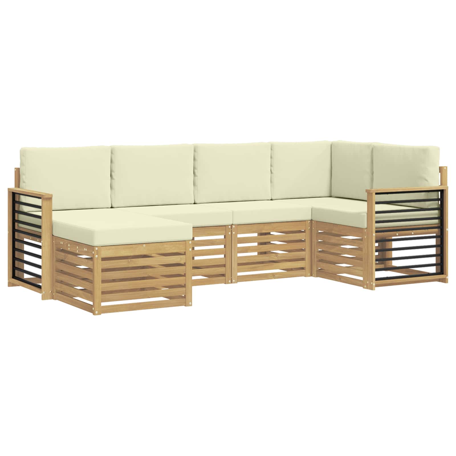 Ensemble de canapés d'extérieur 6 pcs Blanc et crème Polyester - XIOS