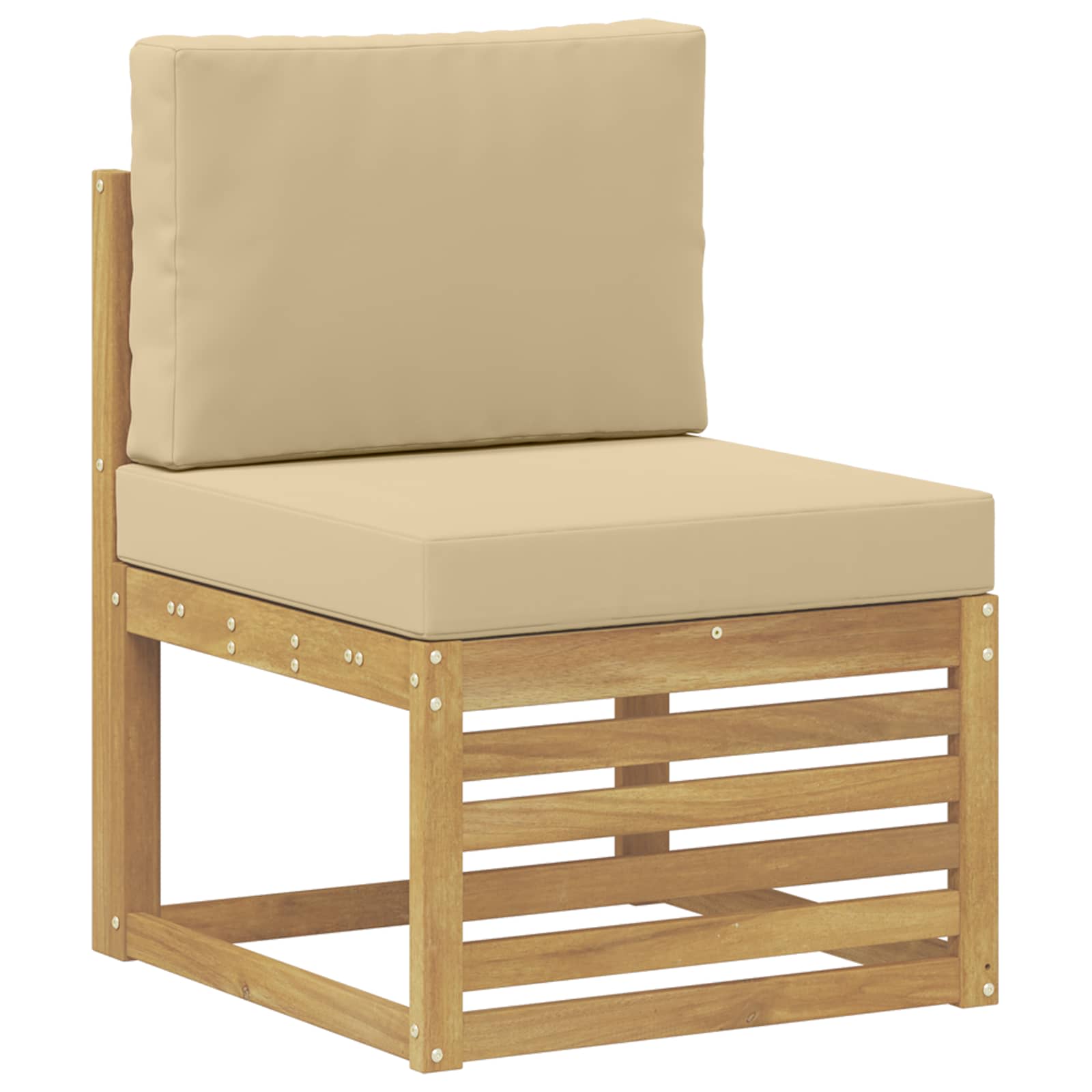 Ensemble de canapés d'extérieur 6 pcs Blanc et Beige Polyester - XIOS