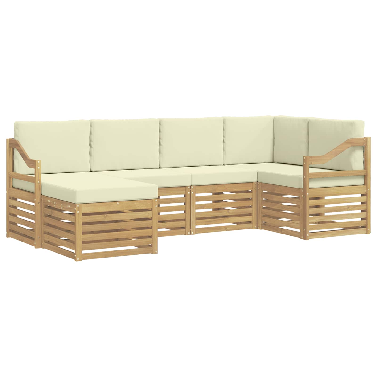 Ensemble de canapés d'extérieur 6 pcs Blanc et crème Polyester - XIOS