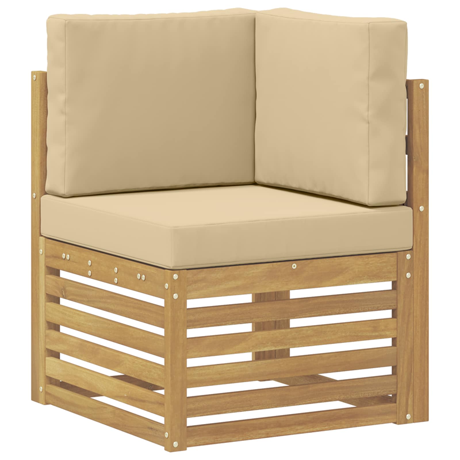 Ensemble de canapés d'extérieur 6 pcs Blanc et Beige Polyester - XIOS
