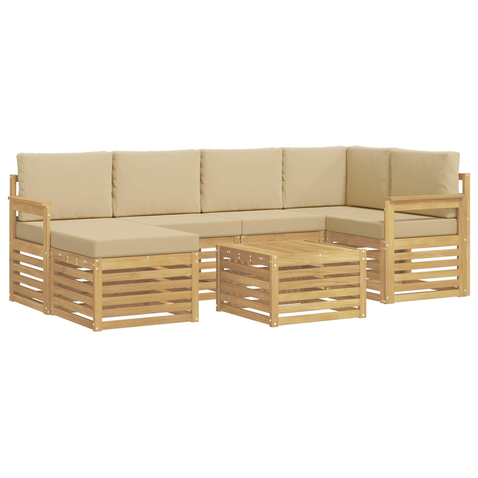 Ensemble de canapés d'extérieur 7 pcs Blanc et Beige - XIOS