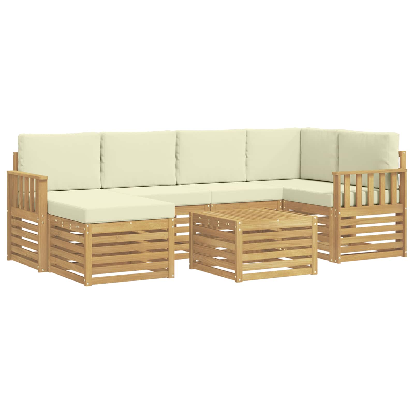 Ensemble de canapés d'extérieur 7 pcs Blanc et crème Polyester - XIOS