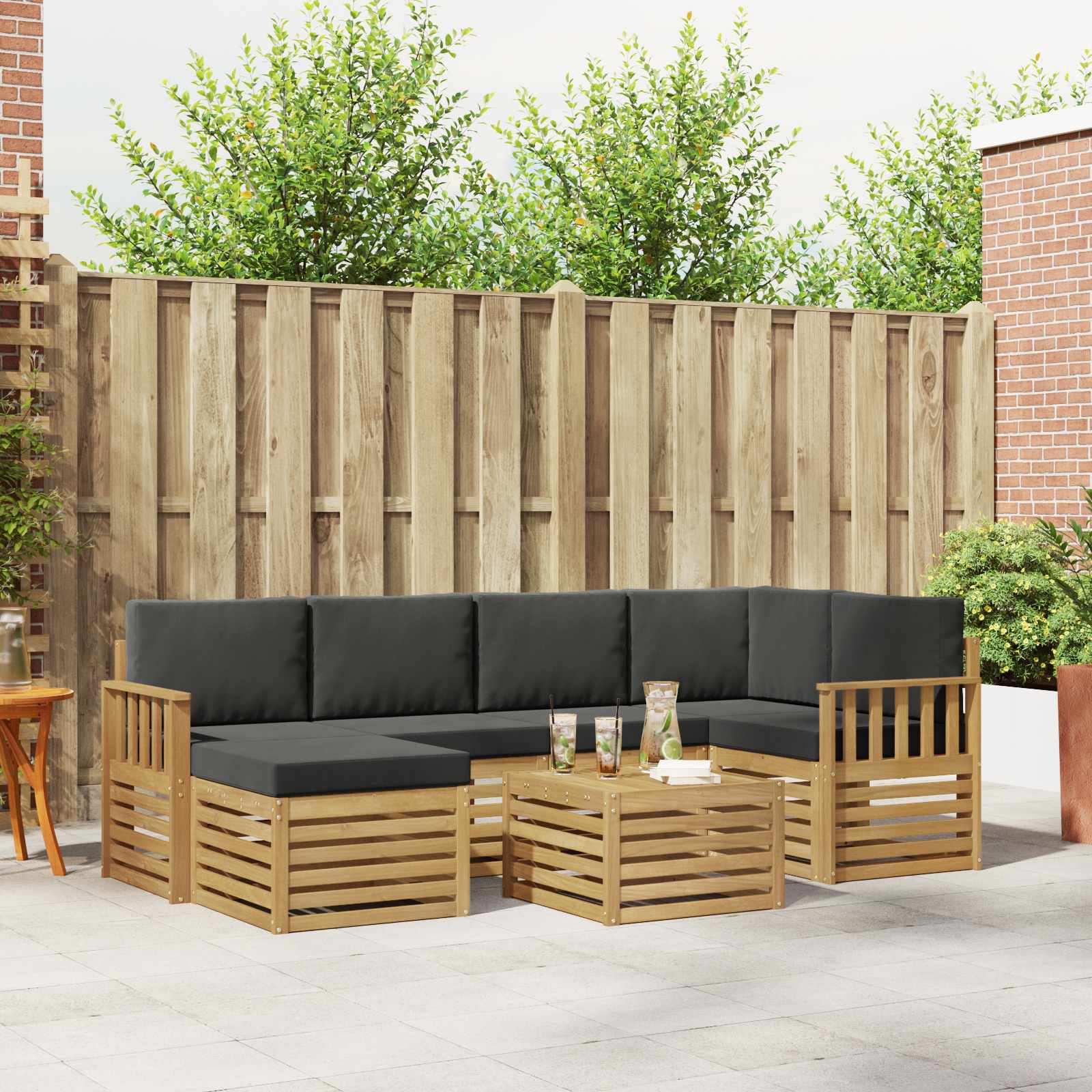 Ensemble de canapés d'extérieur 7 pcs Blanc et anthracite - XIOS