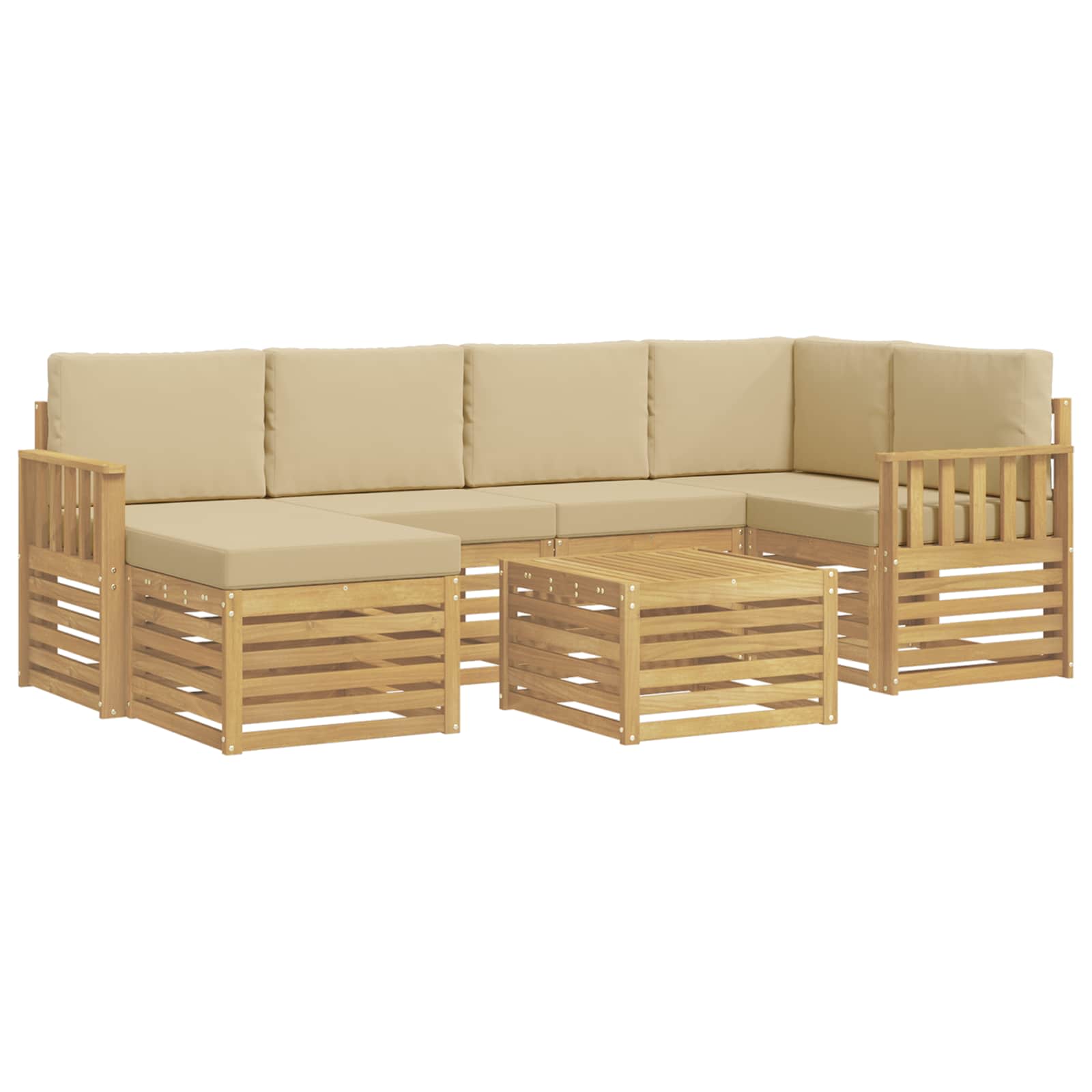 Ensemble de canapés d'extérieur 7 pcs Blanc et Beige - XIOS