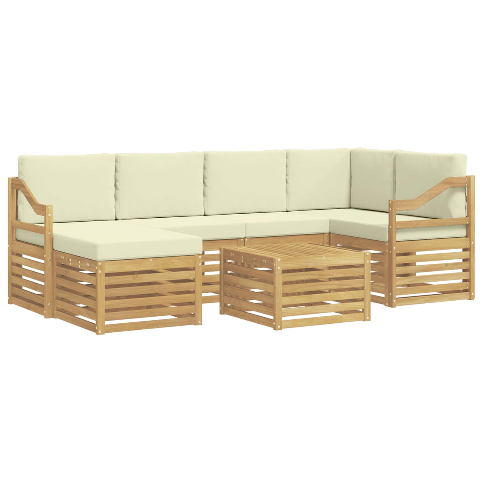 Ensemble de canapés d'extérieur 7 pcs Blanc et crème Polyester - XIOS