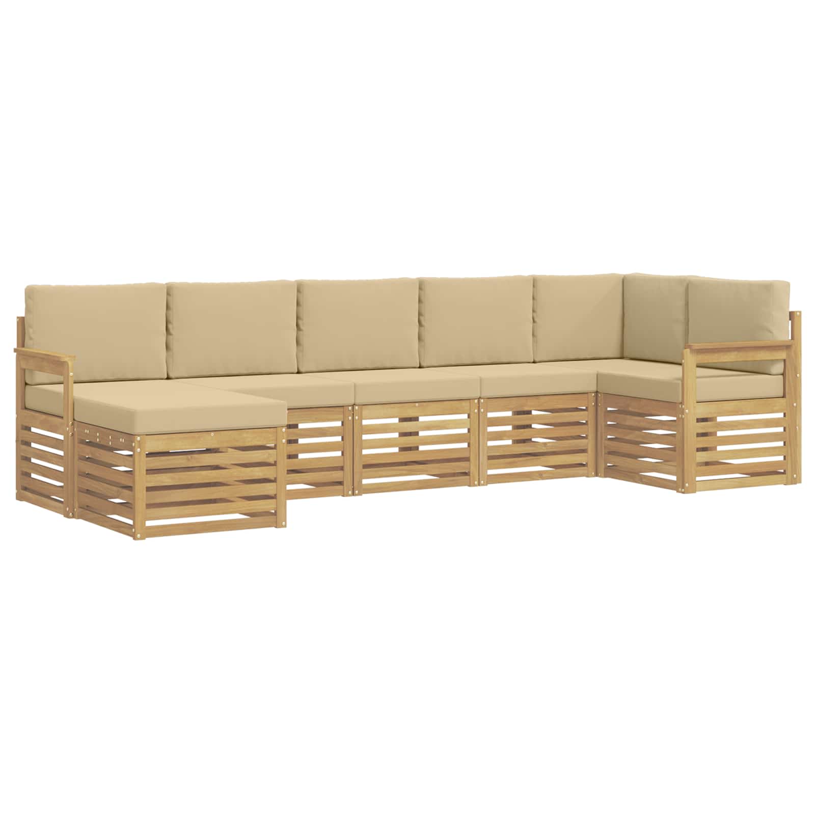 Ensemble de canapés d'extérieur 6 pcs Blanc et Beige - XIOS