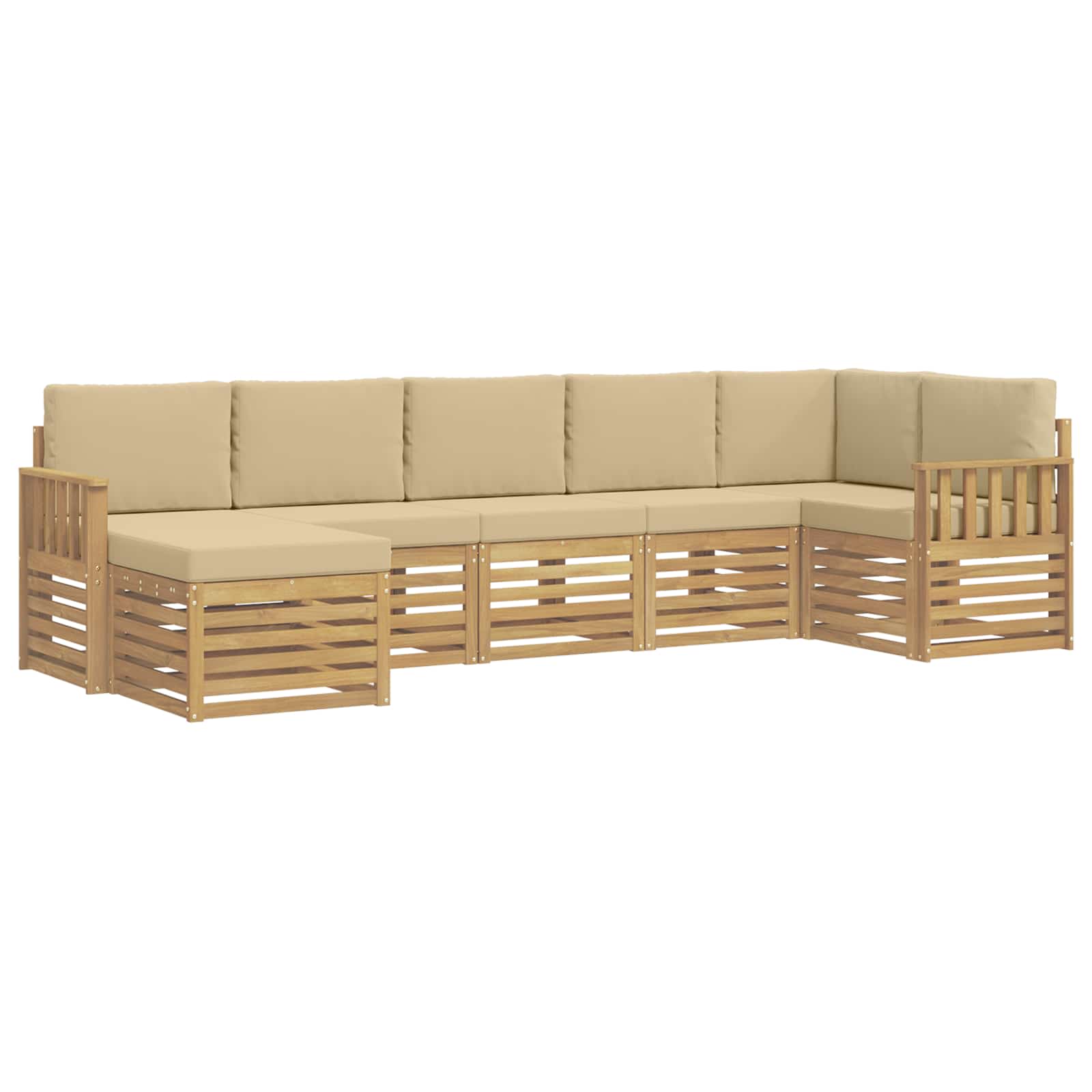 Ensemble de canapés d'extérieur 6 pcs Blanc et Beige - XIOS