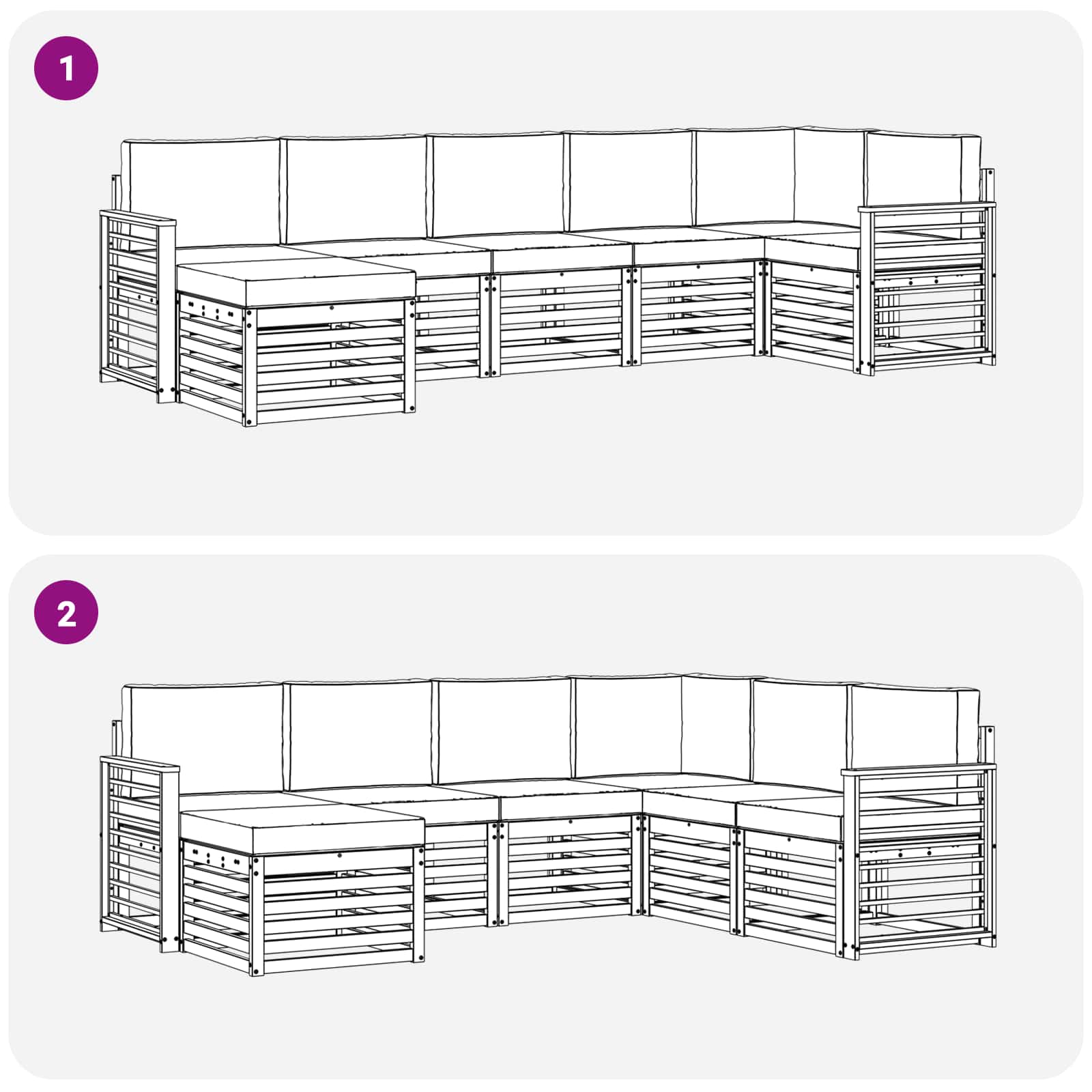 Ensemble de canapés d'extérieur 7 pcs Blanc et anthracite - XIOS
