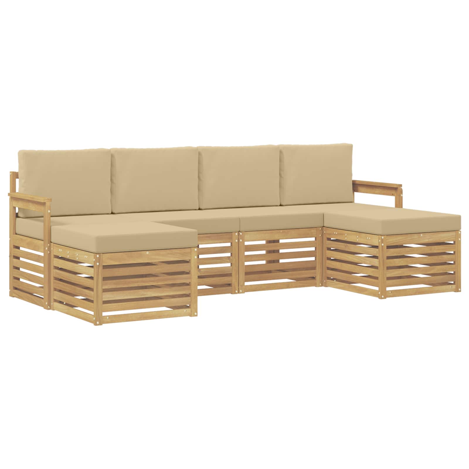 Ensemble de canapés d'extérieur 5 pcs Blanc et Beige - XIOS
