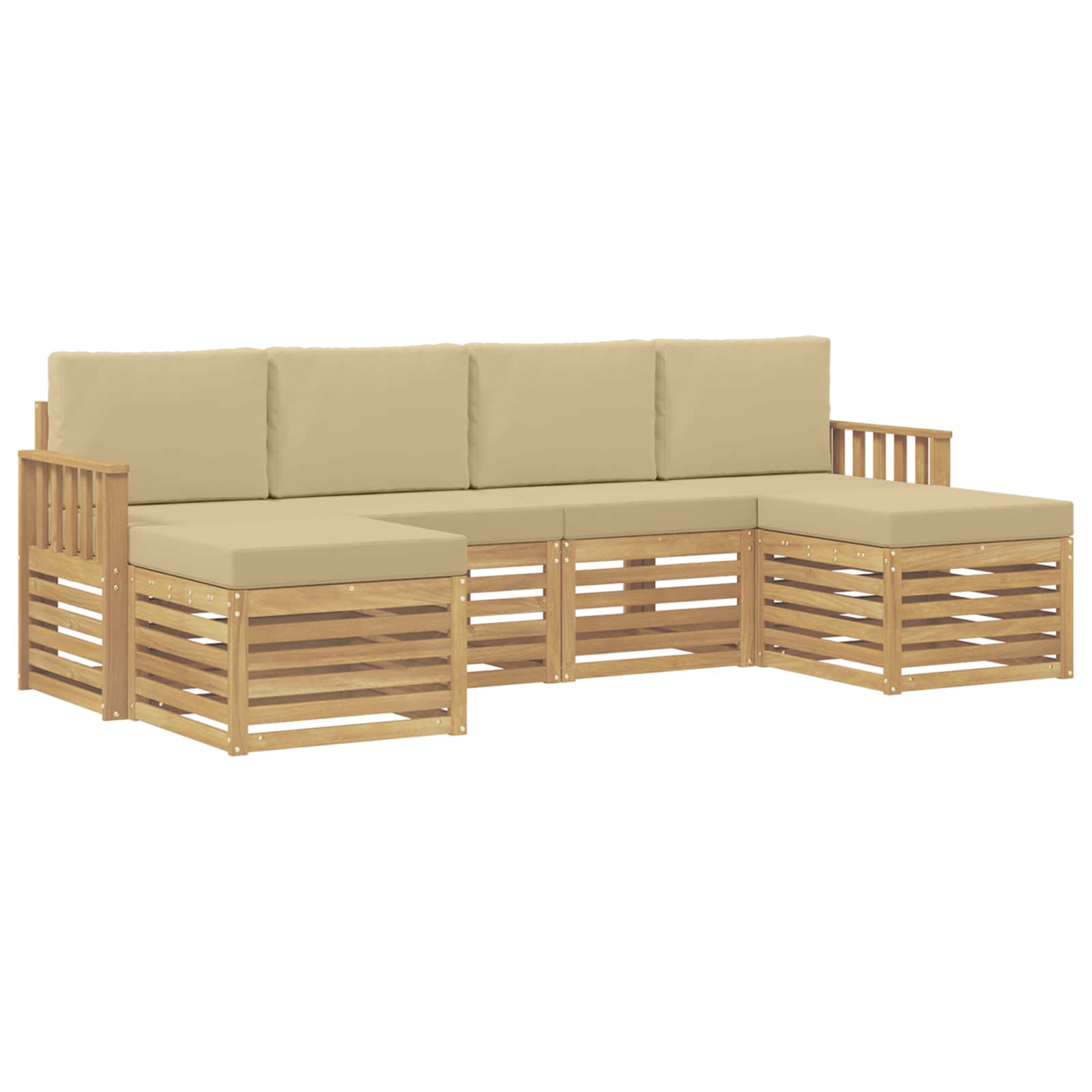 Ensemble de canapés d'extérieur 5 pcs Blanc et Beige - XIOS