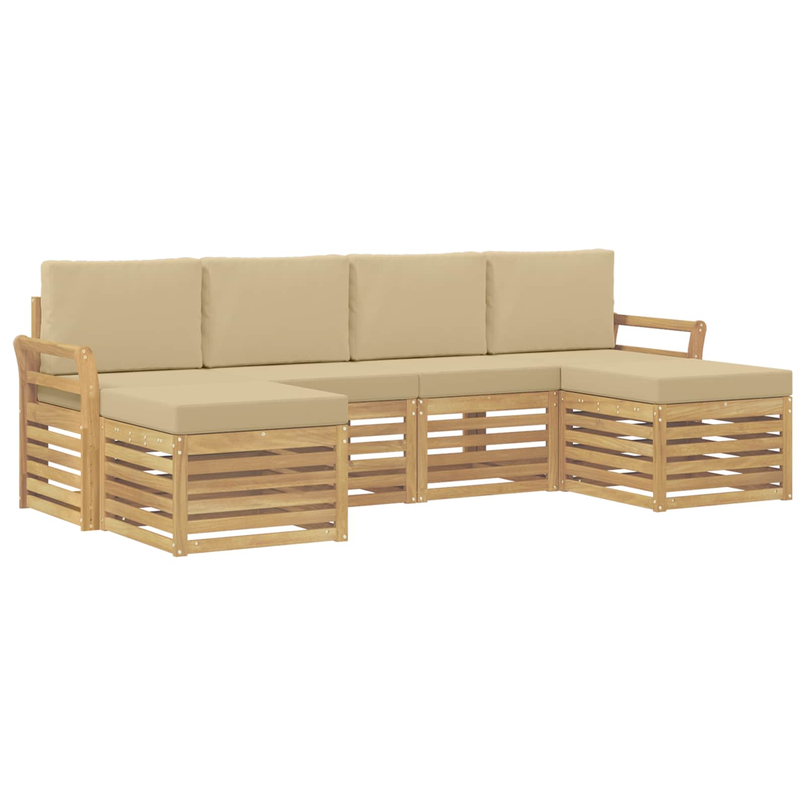 Ensemble de canapés d'extérieur 6 pcs Blanc et Beige - XIOS