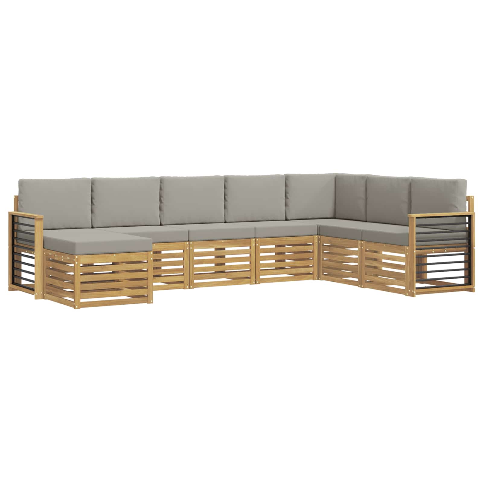 Ensemble de canapés d'extérieur 8 pcs Blanc et gris clair - XIOS