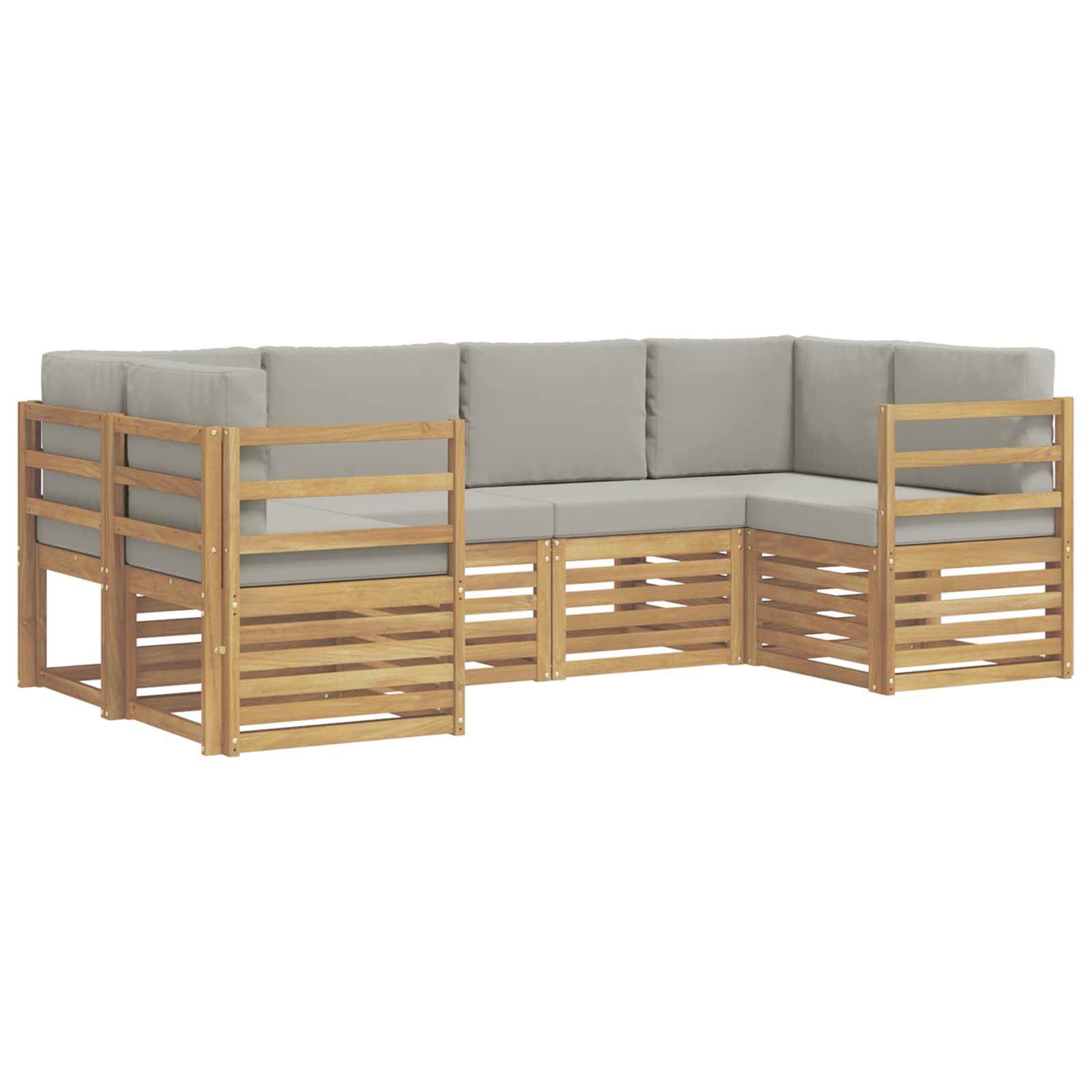 Ensemble de canapé d'angle 6 pcs Blanc et gris clair - XIOS