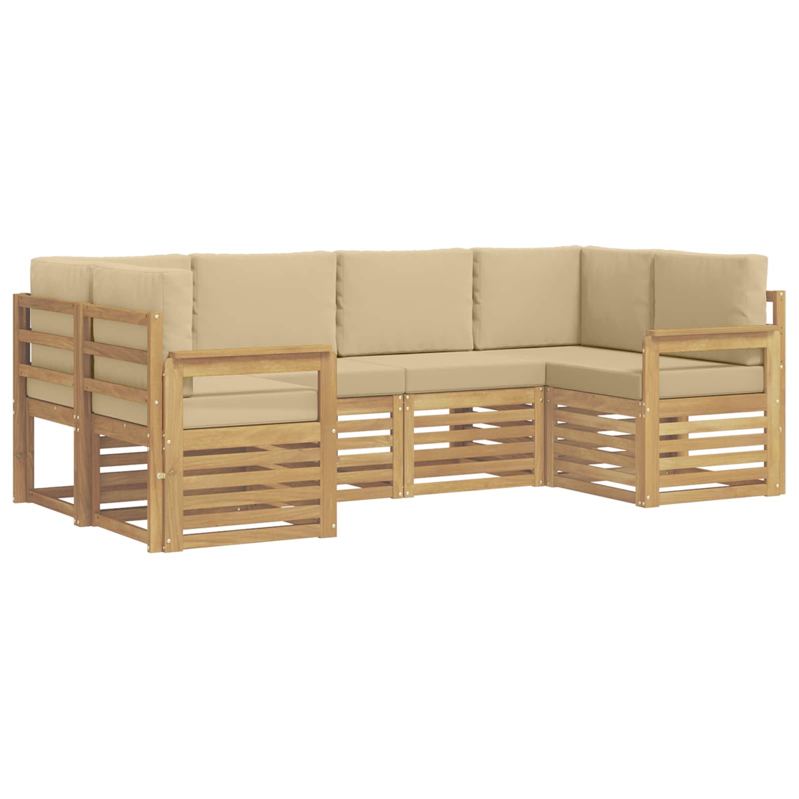 Ensemble de canapés d'extérieur 5 pcs Blanc et Beige - XIOS