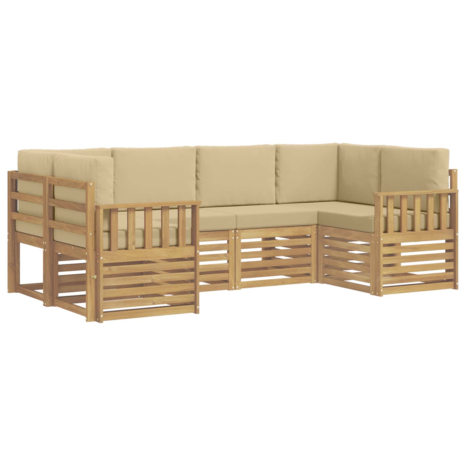 Ensemble de canapés d'extérieur 5 pcs Blanc et Beige - XIOS
