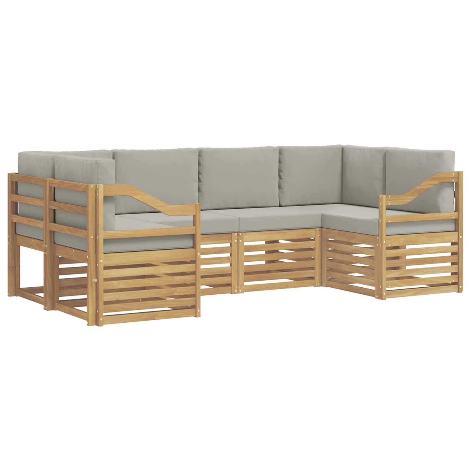 Ensemble de canapé d'angle 6 pcs Blanc et gris clair - XIOS