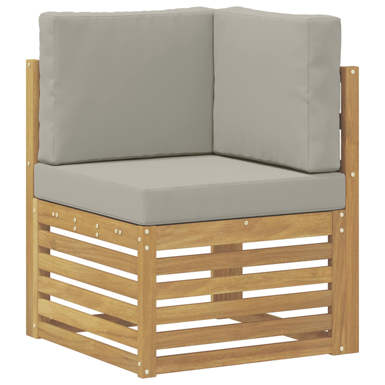 Ensemble de canapé d'angle 6 pcs Blanc et gris clair - XIOS