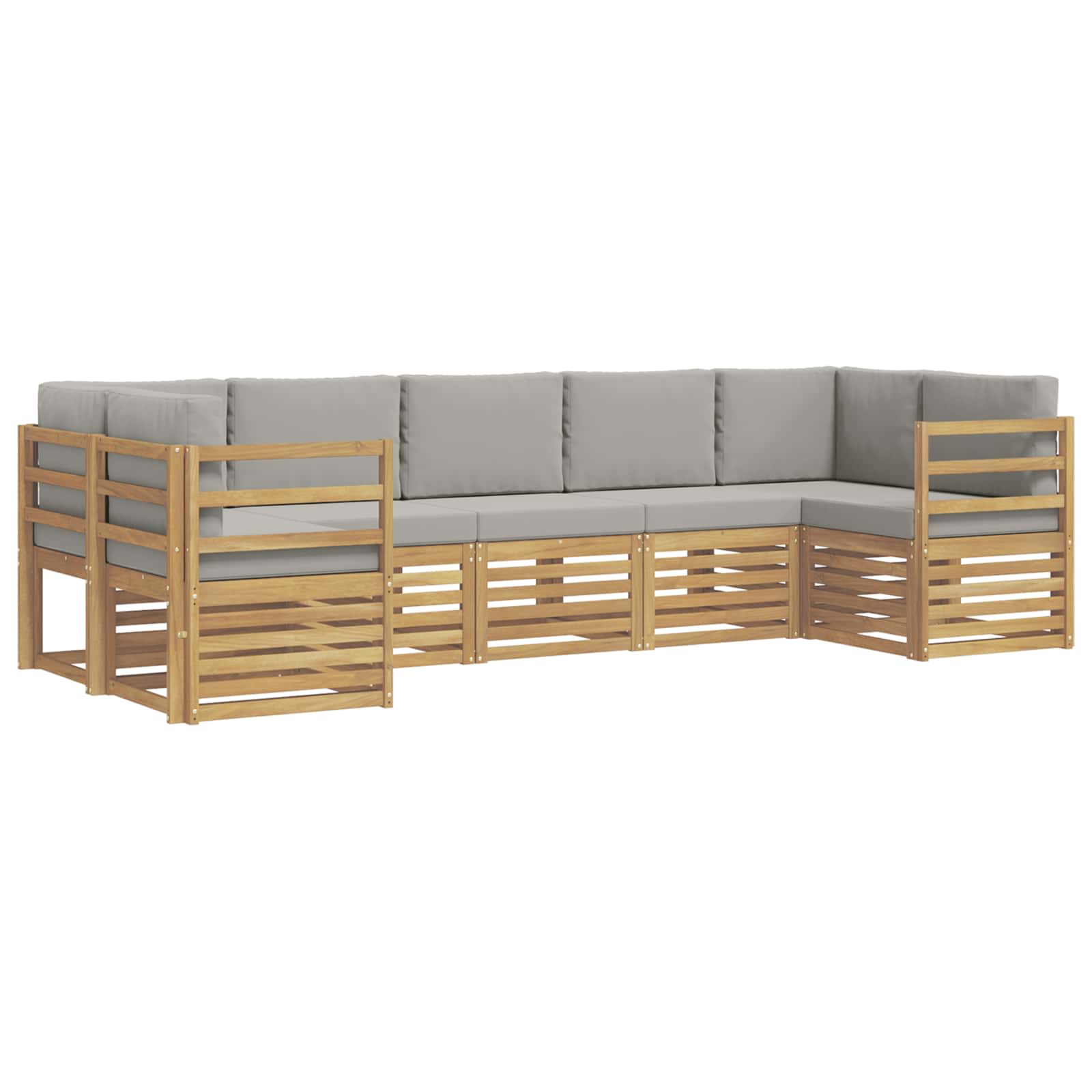 Ensemble de canapé d'angle 7 pcs Blanc et gris clair - XIOS